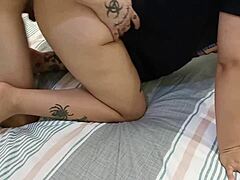 Tattooed Latina MILF's sexy ass and pussy get recorded