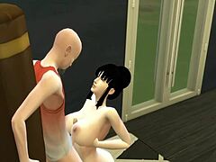 出轨的妻子Chichi在3Dhentai中接受Roshi大师的肛交训练