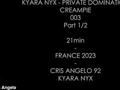 Kyara Nyx和Chris Angelos在法国的BDSM肛交支配,内射结束
