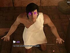 Lara Crofts的感性按摩在这个3D动漫视频中带来了令人满意的高潮