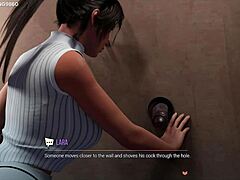 3D中的Lara Croft在荣耀洞中体验大黑屌射精