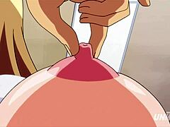 动漫医生在配偶面前抚摸成熟女人的乳房,并有明确的字幕