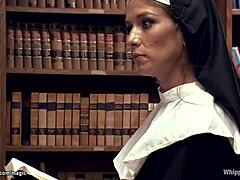 Lesbian college coeds and nun engage in taboo threesome